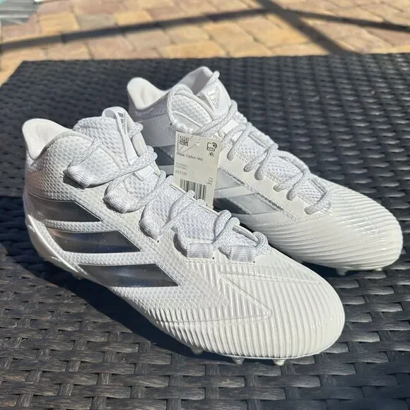 Adidas Freak Carbon Mid White Silver Metallic Men's Football Shoes EE7133 Size 8
